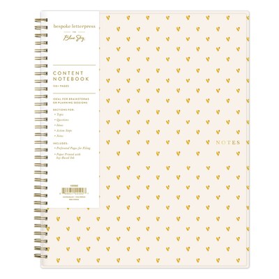 Blue Sky Bespoke Composition Notebook, 8.5 x 11, Cream Hearts (155592)