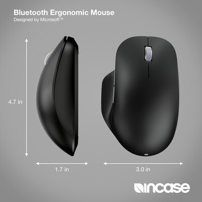 Incase Designed by Microsoft Bluetooth Ergonomic Wireless Mouse, Black (222-00001)