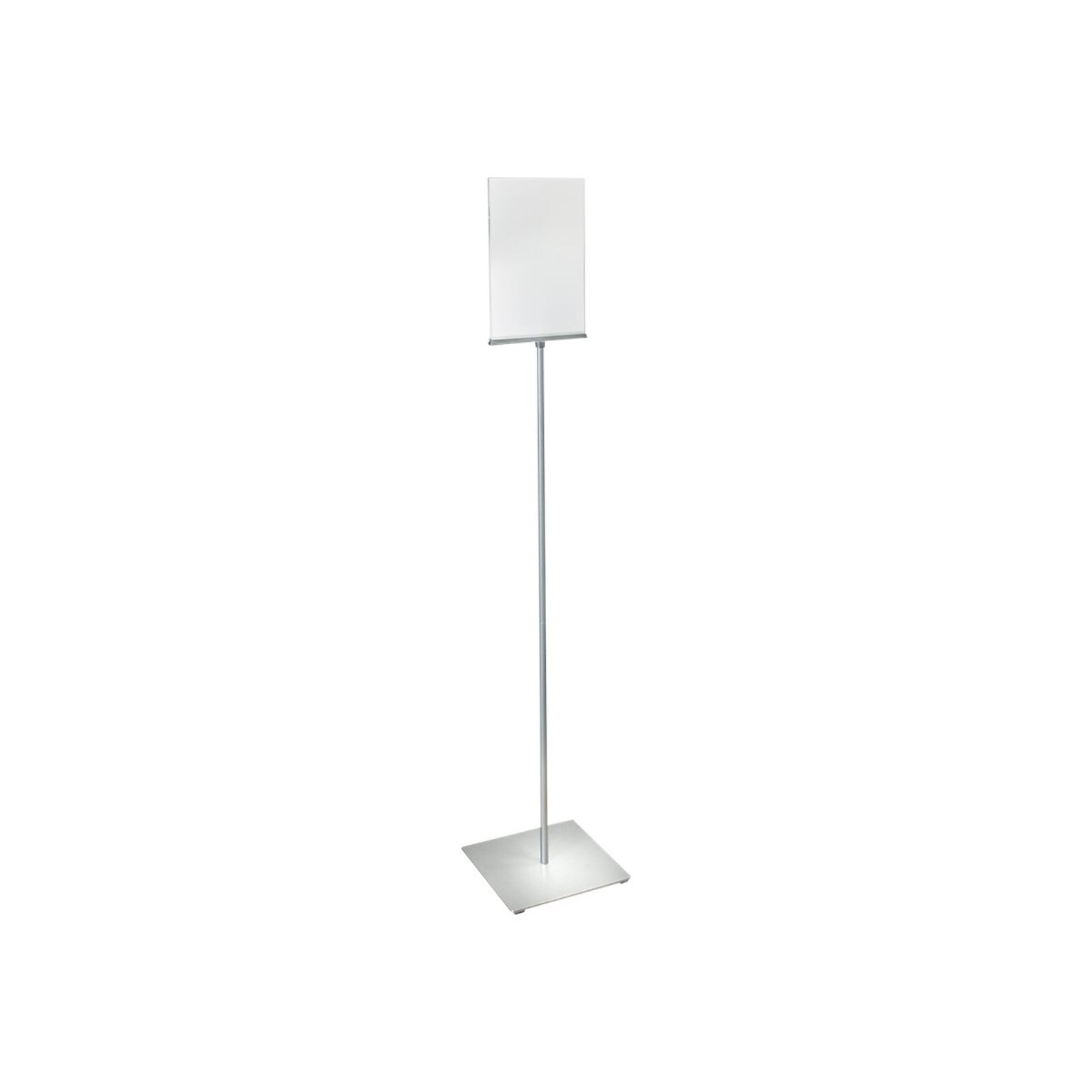 Azar Sign Holder, 8.5 x 11, Horizontal, Freestanding, Clear/Silver Acrylic (300863)