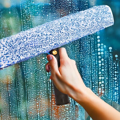 Gritt Commercial Pro Window Washing Kit with 14" Squeegee, 14" Washer and 20" Pole (GRI138)