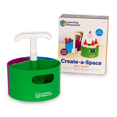 Learning Resources Create-a-Space 3-Compartment Plastic Storage, Assorted Colors (LER3810)