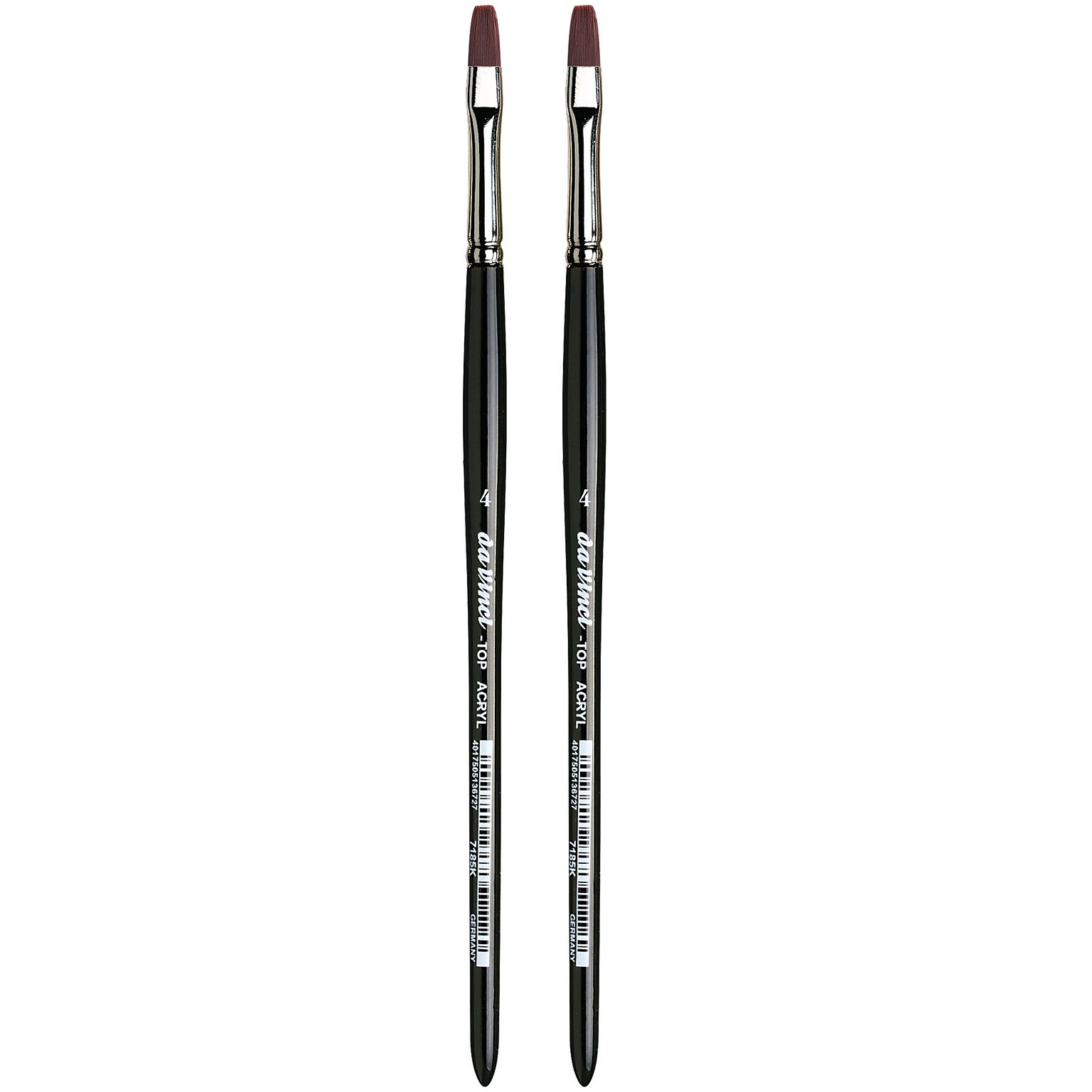 da Vinci TOP-ACRYL Oil and Acrylic Synthetic Bristle, Flat Brush, 2/Bundle (DVXVA7185K4-2)