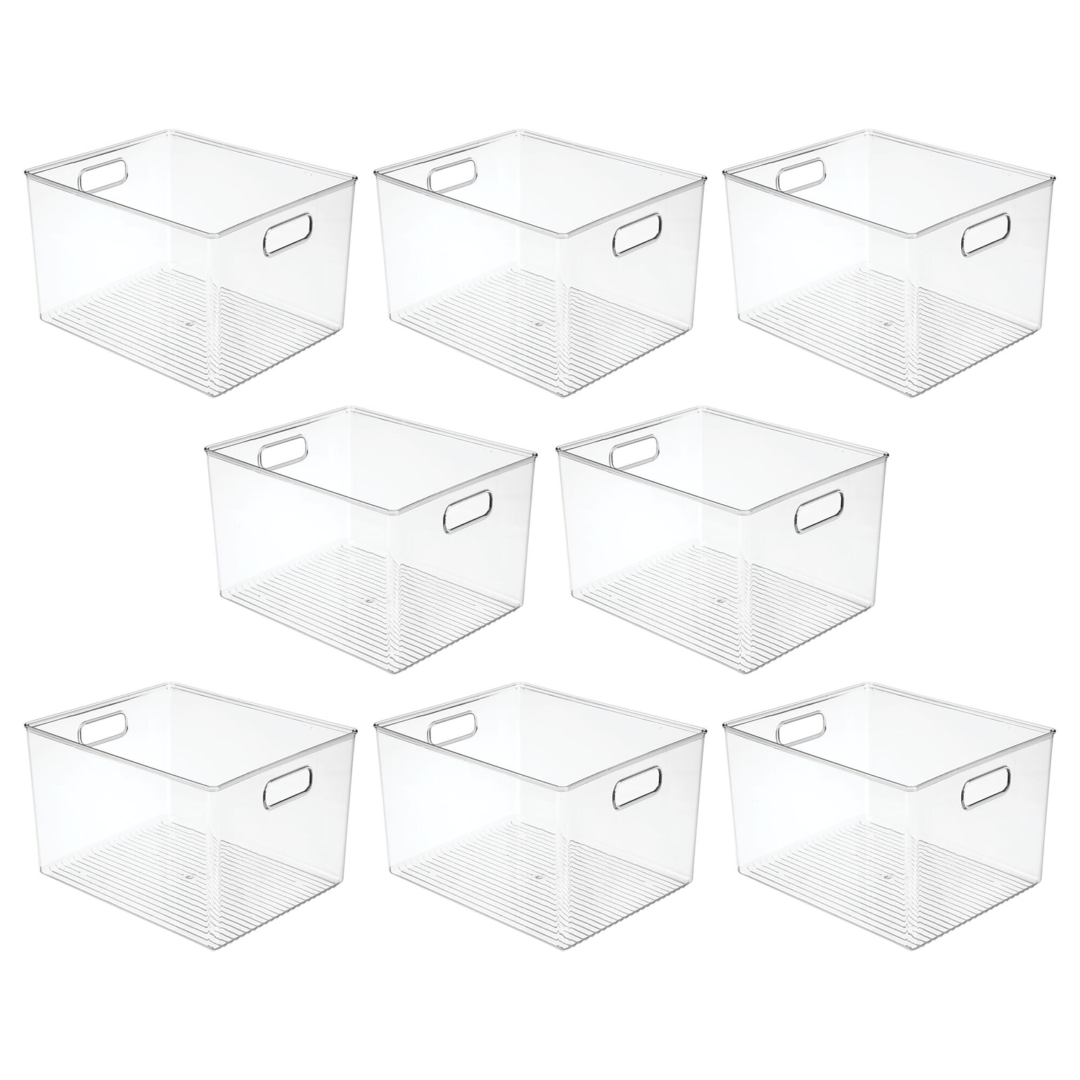 Plastic Storage Bins with Handles for Household Storage and Organization - Ideal for Kitchen, Bathroom, or Home Office