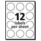 Avery Easy Peel Laser/Inkjet Multipurpose Labels, 1" Dia., White, 12 Labels/Sheet, 50 Sheets/Pack (5410)