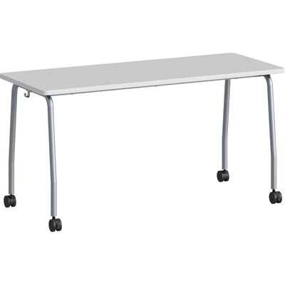 Lorell 23.63W x 29.5D  Training Room Table with Wheels, Gray (LLR60848)