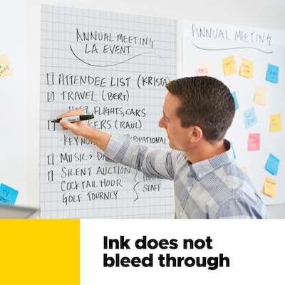 Post-it Super Sticky Wall Easel Pad, 25" x 30", Grid Lined, 30 Sheets/Pad, 6 Pads/Pack (560 VAD 6PK)