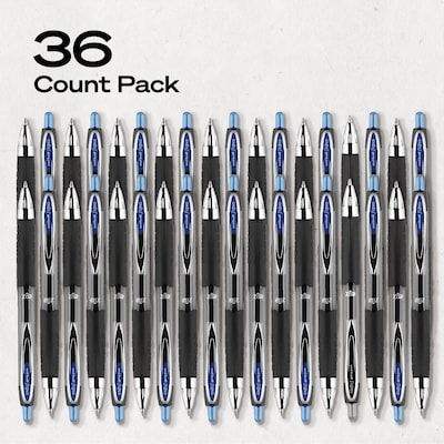uniball 207 Retractable Gel Pens, Medium Point, 0.7mm, Blue Ink, 36/Pack (1921064)