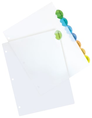 Avery Style Edge Insertable Plastic Dividers, 8 Tabs, Multicolored (11201)