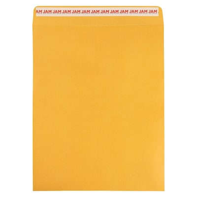 JAM Paper Self Seal Catalog Envelope, 11 1/2 x 14 1/2, Brown Kraft Manila, 100/Pack (13034235D)