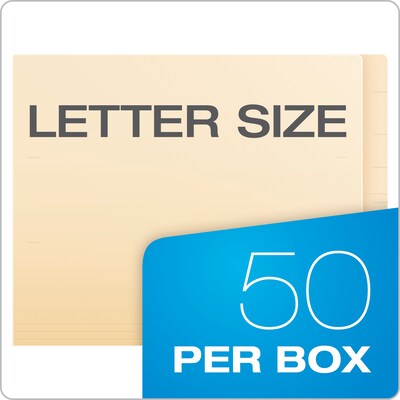 Pendaflex Classification Folder, Straight Cut, 3/4" Expansion, Letter Size, Manila, 50/Box (H10U13)