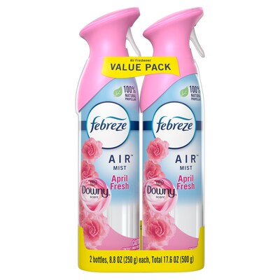 Febreze Odor-Eliminating Air Freshener with Downy April Fresh Scent, 2 count, 8.8 oz each (97812)