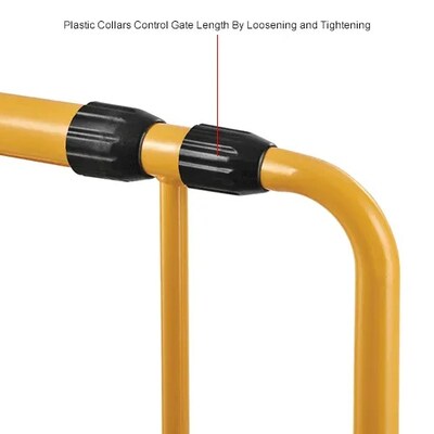 Global Industrial Universal Spring-Loaded Safety Swing Gate, 24” - 40”W Opening, Yellow (708360YL)