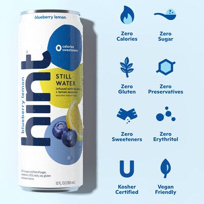 Hint Watermelon Flavored Purified Water, 12 fl. oz., 12 Cans/Pack (HINT-WMCAN-12)