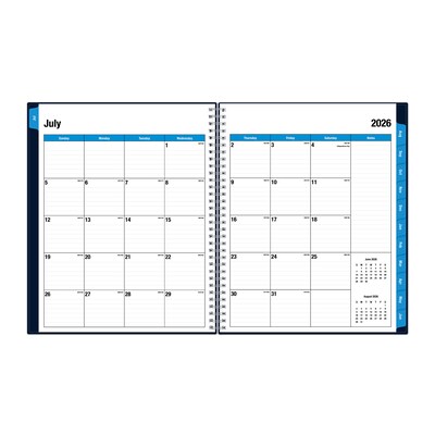 2026-2027 Blue Sky Day Designer 8.5" x 11" Academic Weekly & Monthly Planner, Plastic Cover, Navy (136685-A27)