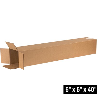 6 x 6 x 40 Shipping Boxes, 32 ECT, Brown, 25/Bundle (6640)