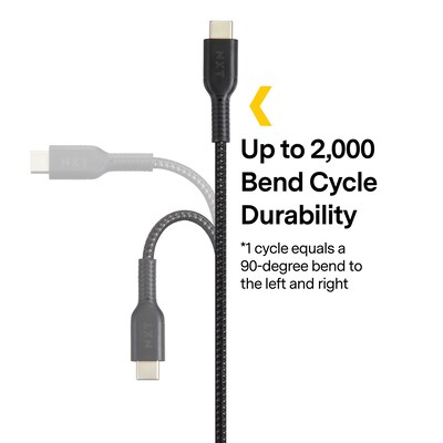 NXT Technologies™ 6 Ft. Braided USB-C Cable, Black (NX60469)
