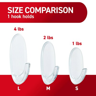 Command Medium Oval Hooks, 2 lb., 2/Pack (17091CLR-ES)