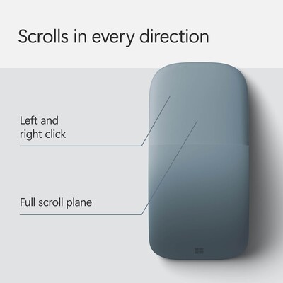 Microsoft Surface Arc Wireless Curved Ambidextrous BlueTrack Mouse, Ocean (EP2-32755)