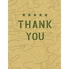 JAM PAPER Go Green Thank You Card Sets, Camo, 16 Cards with Envelopes (52612908576A)