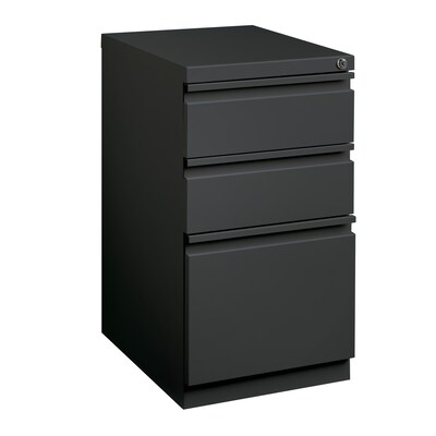 Quill Brand® 3-Drawer Vertical File Cabinet, Mobile/Pedestal, Letter, Charcoal, 19.88"D (26816D)