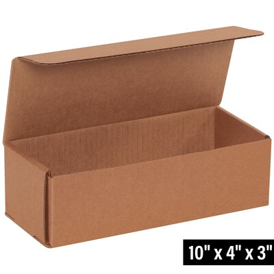 Corrugated Mailers, 10 x 4 x 3, Kraft, 50/Bundle (M1043K)