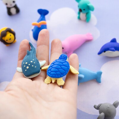 Bazic Wildlife Adventures 3D Eraser, Multicolor, 4 Erasers/Set, 24/Sets (BAZ2252)