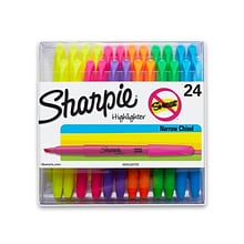 Sharpie Pocket Stick Highlighters, Chisel Tip, Assorted Colors, 24/Pack (1761791)