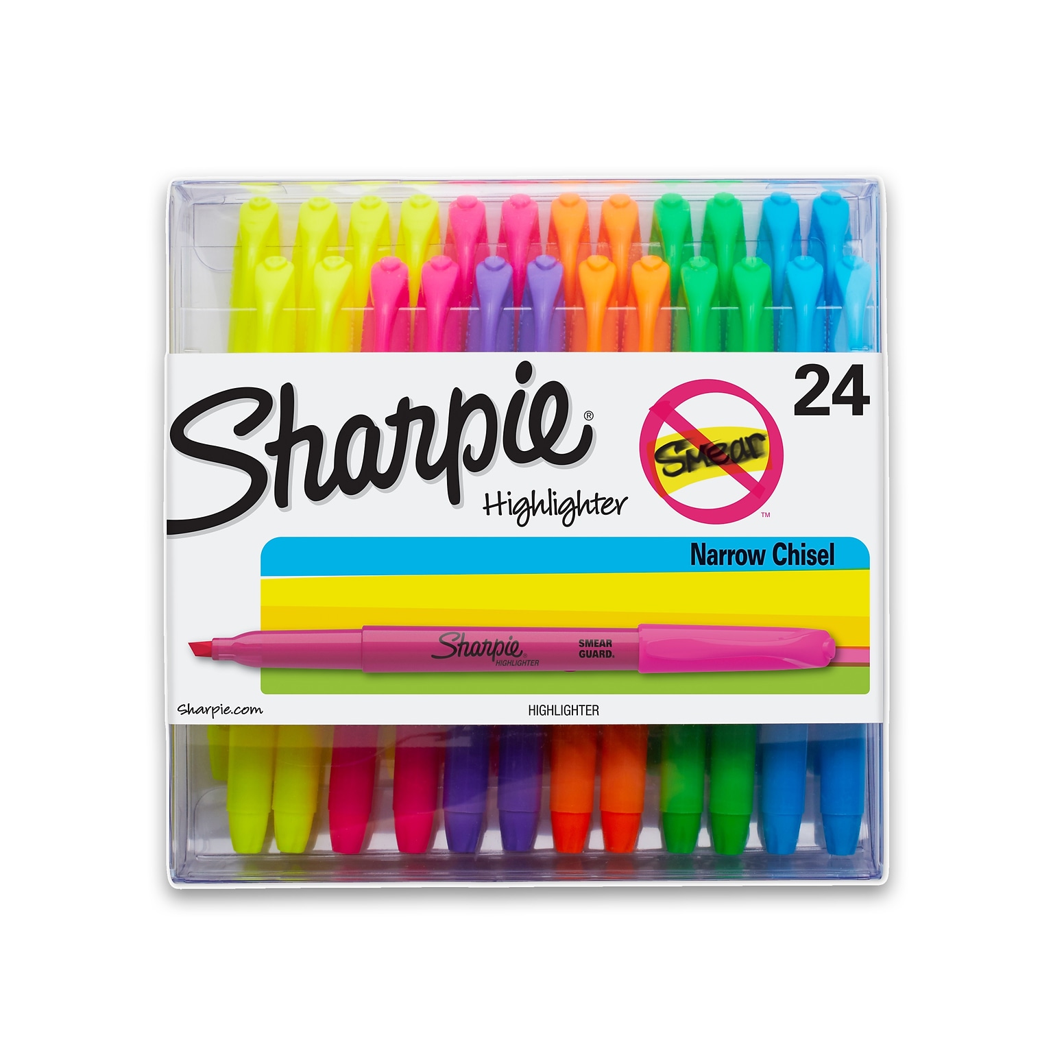 Sharpie Stick Highlighter, Chisel Tip, Assorted, 24/Pack  (1761791)