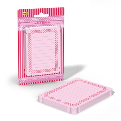 Post-it Jingle List Sticky Notes, 4 x 4, Holiday Theme, Pink, 100 Sheets/Pad (HOL26-JN-LST)