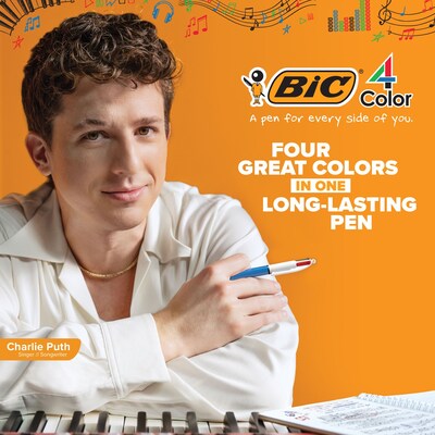 BIC 4-Color Ballpoint Retractable Pen, Medium Point, 1.0mm, Assorted Ink, 2/Pack (AMP21AST)