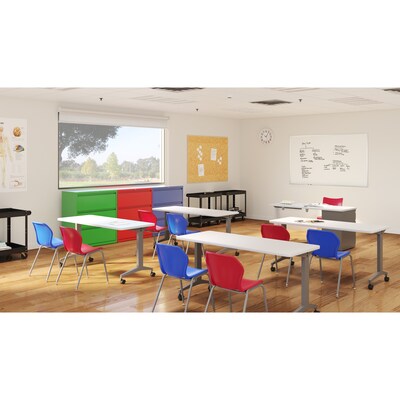 Hirsh Modern Teacher's Desk, Arctic Silver/White (24226)