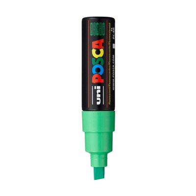 POSCA PC-8K Water Based Paint Marker, Broad Chisel Tip, Fluorescent Green, 2/Pack (UBCPC8KFGREEN-2)