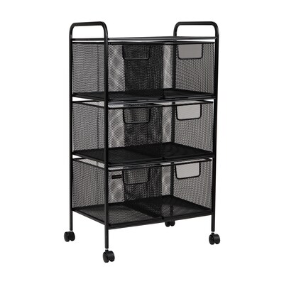 Mind Reader 6-Drawer Multipurpose Office Utility Cart, Black (6DRMESH-BLK)