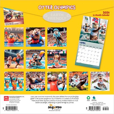2026 BrownTrout Otter Olympics 12 x 12 Monthly Wall Calendar (9798330705016)