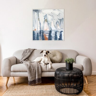 Amanti Art Sailboats In The Mist II by Dan Meneely Framed Canvas Wall Art Print, 30" x 30" (A42678299988)