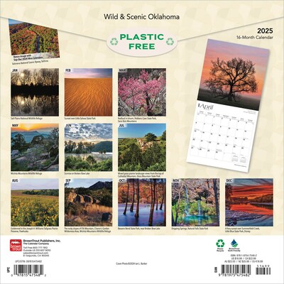 2025 BrownTrout Oklahoma Wild & Scenic 12 x 12 Monthly Wall Calendar (9781975475482)