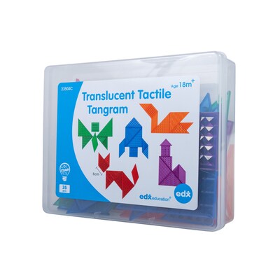 Edx Education Translucent Tactile Tangrams, 35 Pieces/Set (CTU23504)