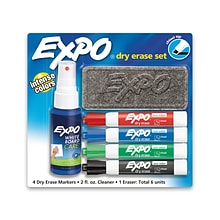 EXPO Dry-Erase Starter Kit, Low Odor, Chisel-Tip, Assorted Colors (80653)