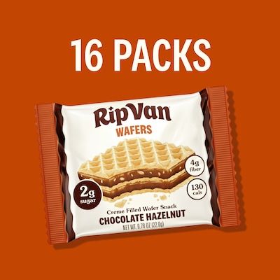 Rip Van Chocolate Hazelnut Wafers, 0.78 oz., 16 Packs/Box (5191)