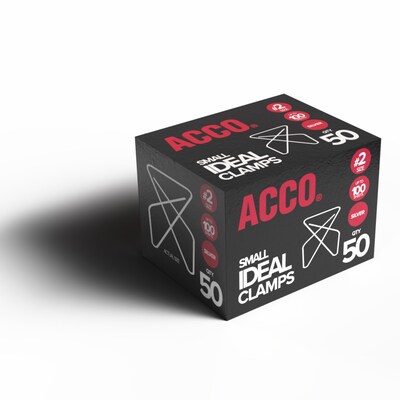 ACCO Ideal Butterfly Clamps, Small, Silver, 50/Box (A7072620)