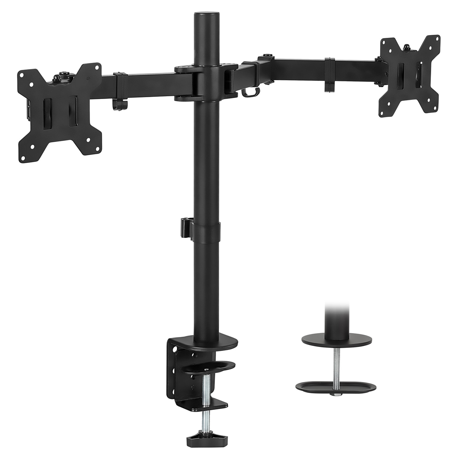 Mount-It! Adjustable Dual Monitor Arm Mount, Up To 32 Monitor, Black (MI-2752)