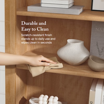 Bush Furniture Somerset 65"H 5-Shelf Bookcase with Adjustable Shelves, Maple Cross Laminate (WC81465)