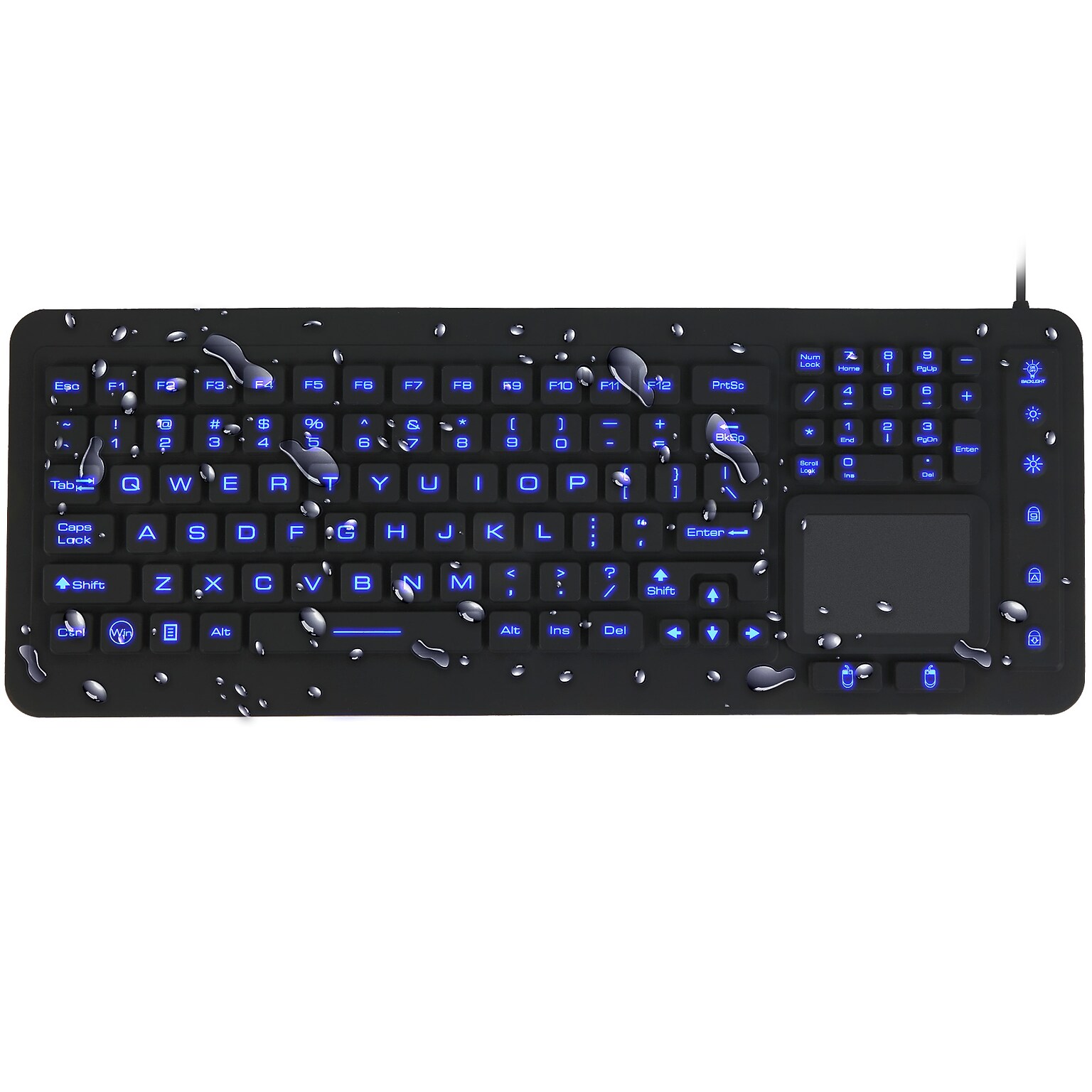 Delton M70 Wired Airtight Waterproof Keyboard, Black (DKBWM70-U)