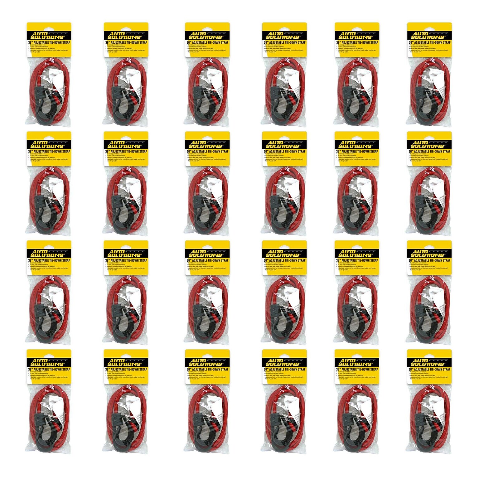 Auto Solutions 36 Adjustable Stretch Tie Down, 24/Pack, 6 Packs/Carton (14856)