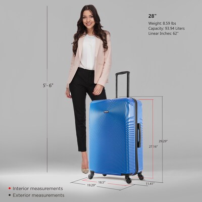 DUKAP Inception 29.29 Hardside Suitcase, 4-Wheeled Spinner, TSA Checkpoint Friendly, Blue (DKINC00L-BLU)