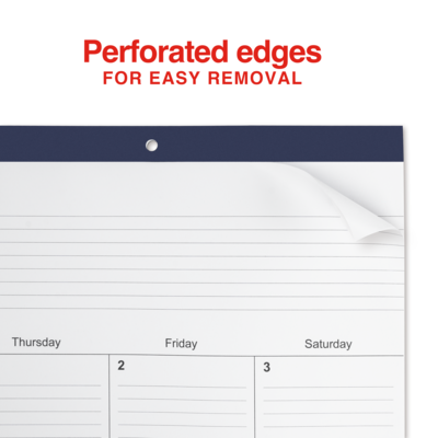 2026 Staples 21.75" x 17" Monthly Desk Pad Calendar, Navy (ST59700-26)