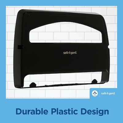 Georgia-Pacific Safe-T-Gard Toilet Seat Cover Dispenser, Half-fold, Black, 10/Carton (57748)