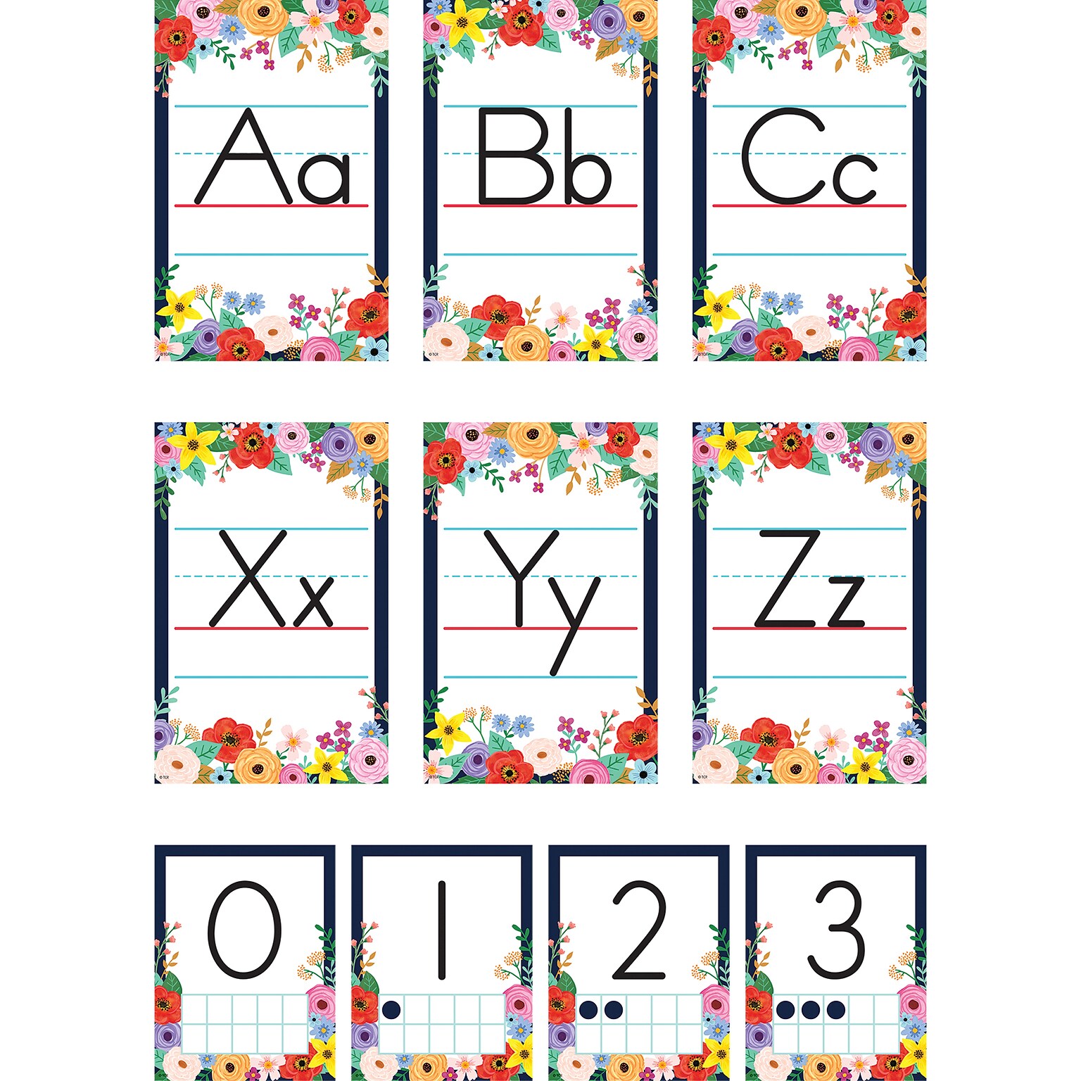 Teacher Created Resources Wildflowers Alphabet Bulletin Board Set, 37/Set (TCR6818)