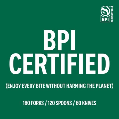 Perk™ Eco Compostable PLA Assorted Cutlery, Medium-Weight, White, 360/Pack (PK56205)