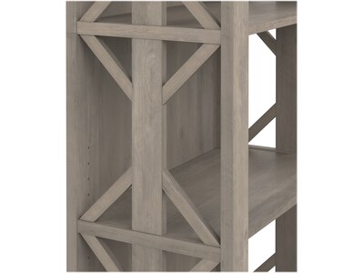 Bush Furniture Homestead 66"H 4-Shelf Bookcase with Adjustable Shelves, Driftwood Gray Laminated Wood (HOB166DG-03)